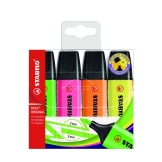STABILO BOSS ORIGINAL, 4 färger/set