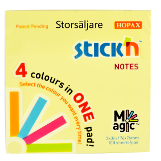 Magic Notisblock 76x76mm pastellfärger