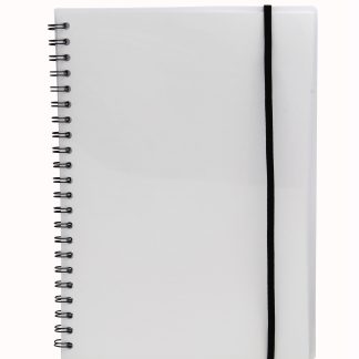 Anteckningsbok A4, plastomslag, klar, linjerat